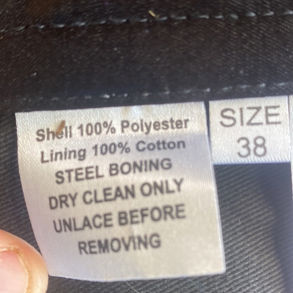 Black Size 38 Steel Boning Long Corset - Picture 5 of 5